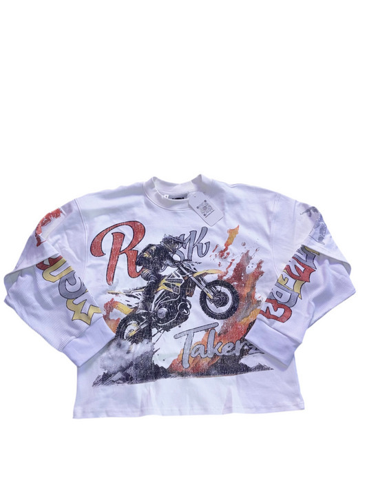 “White“ MOTOSPORT Doubled Sleeved Tee