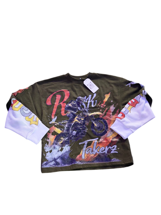 “Olive“ MOTOSPORT Doubled Sleeved Tee